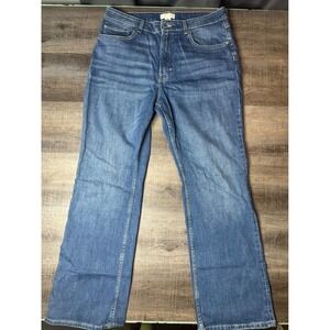 HM Womens High Waisted Flare Jeans Medium Wash Blue Denim Size 14
